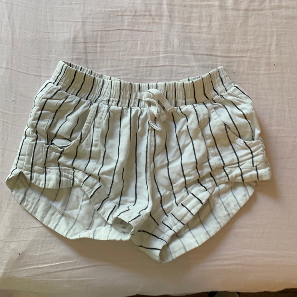 girls billabong shorts white with black stripes